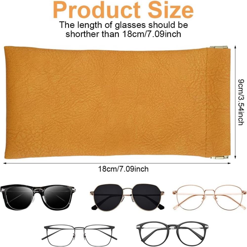 PU Leather Soft Eyeglass Case Protective Cover, Portable Sunglasses Box, Squeezable Eyeglass Bag for Both Men and Women, Availab