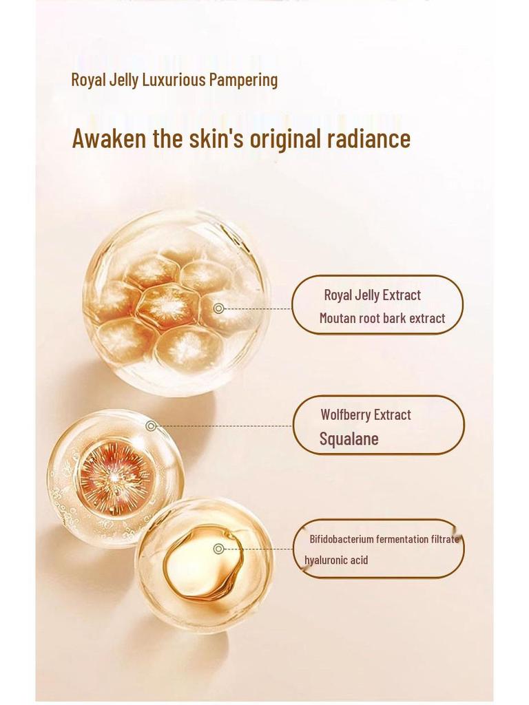 Royal Jelly Hydrating Skincare Set: Anti-Wrinkle Firming Cream, Toner, Lotion & Cleanser.