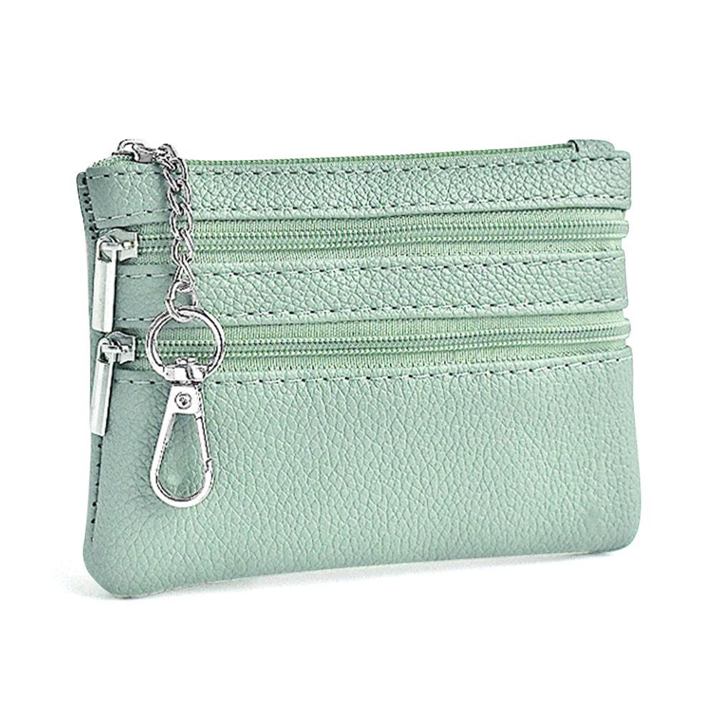 Portable PU Leather Money Coin Purse Waterproof Wear-resistant Credit Card Holoder Zipper Wallet Money Bag Women Men