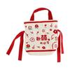 Letter Canvas Drawstring Bag Floral Bowknot Handbag Elegant Festive Sugar Bag  Party
