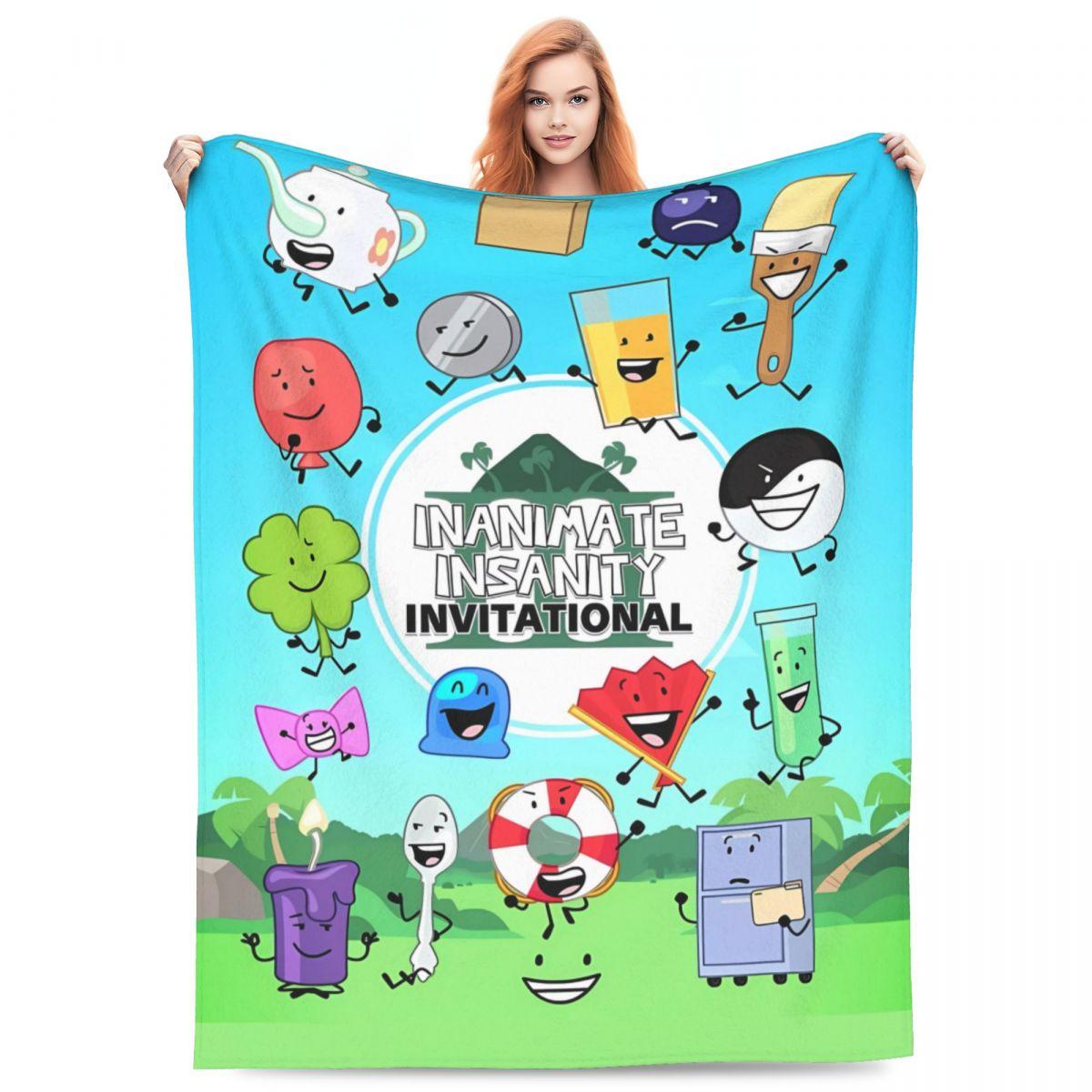 

BFDI Inanimate Insanity Invitational Blankets Quality Warm Soft Throw Blanket Winter Airplane Travel Couch Bed Print Bedspread 75x90cm