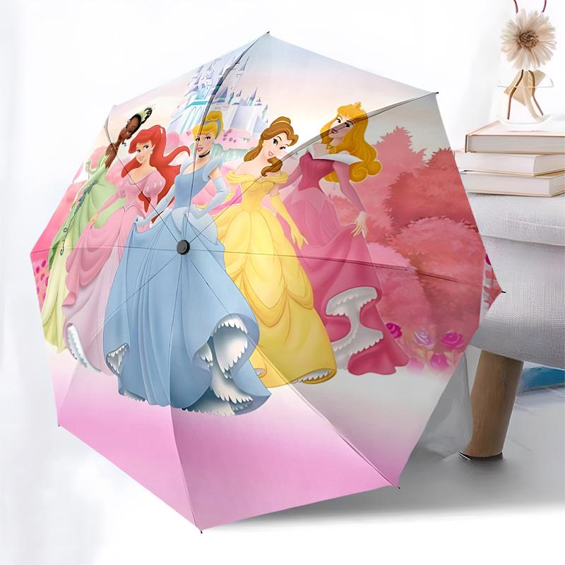 Princesses Castle Themed Automatic Opening and Closing Umbrella, Brightly Colored 8-rib Portable Umbrella, Suitable for Men and Women, A Per