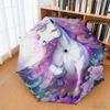 1pc Dreamy Rainbow Unicorn Umbrella Portable Folding Umbrella Iron Frame Hole Bone Structure Outdoor Home Umbrella
