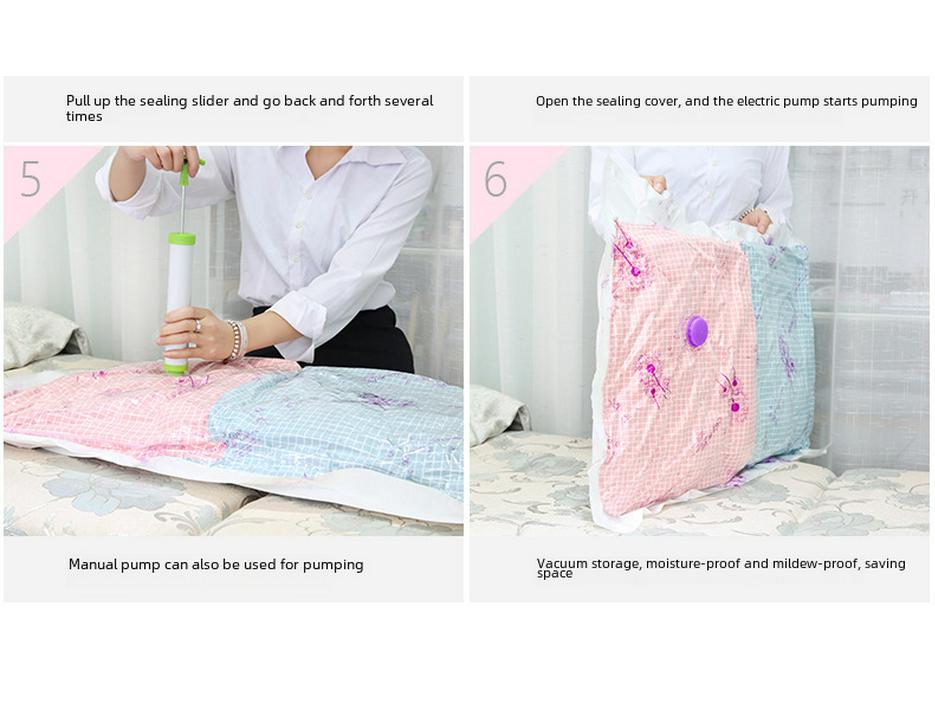 Wenbo Vakuum-Kompressions-Aufbewahrungsbeutel - Set aus 4 großen, 4 mittleren Beuteln, 1 Waschlappen - Ideal für Quilts, Kleidung, Heimorganisation