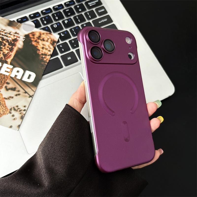 Frameless Magnetic Case For iPhone 17 Air 16 15 14 Plus 13 12 11 Pro Max Plus For Magsafe Camera Protection Hard PC Back Cover