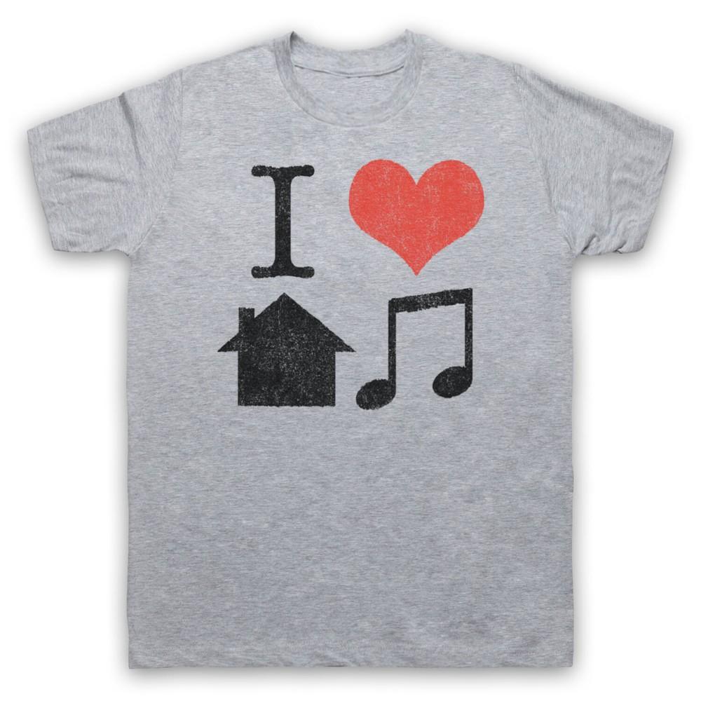

I Love House Music Slogan Retro Cool Clubbing Dj Mens And Womens T-Shirt 2XL