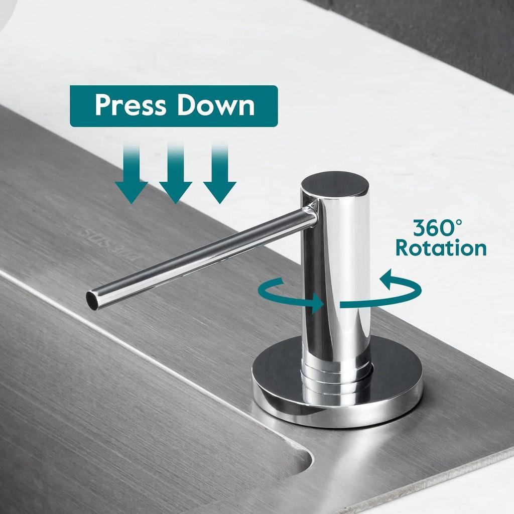 304 Stainless Steel Soap Dispenser with 1.2m Extension Tube & 500ml Container