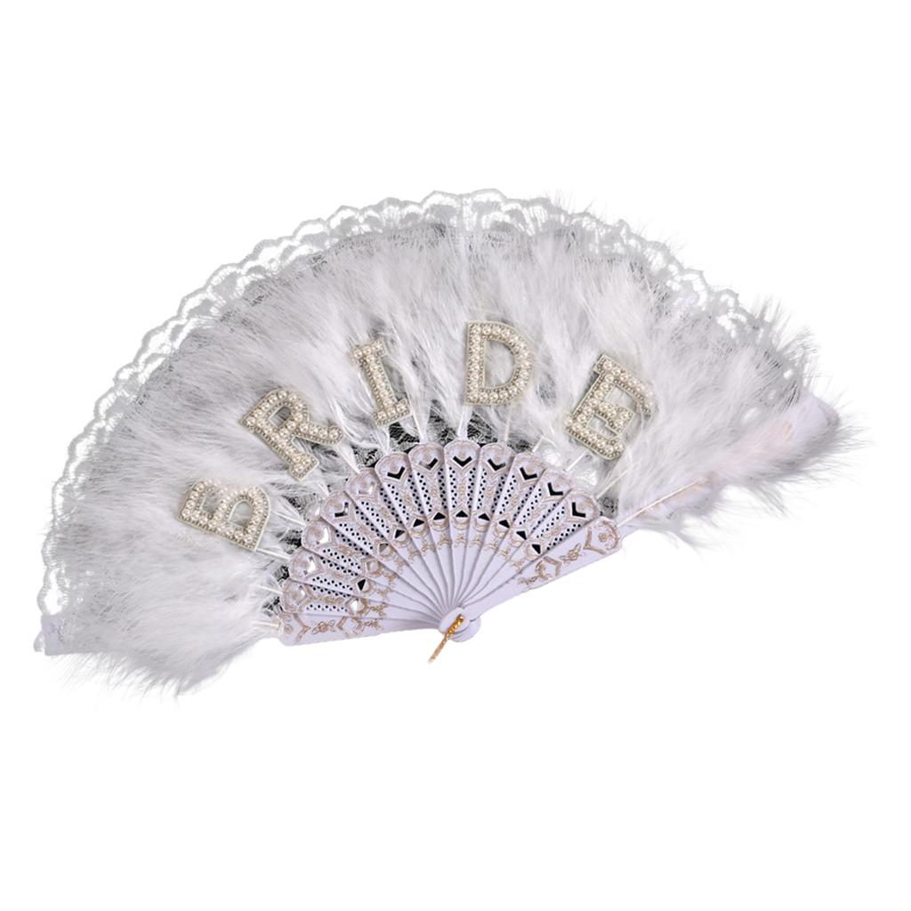 Elegant Lace Feather Fan Cooling Lace Fan For Bridal Wedding Photography Accessories And Cooling Decoration