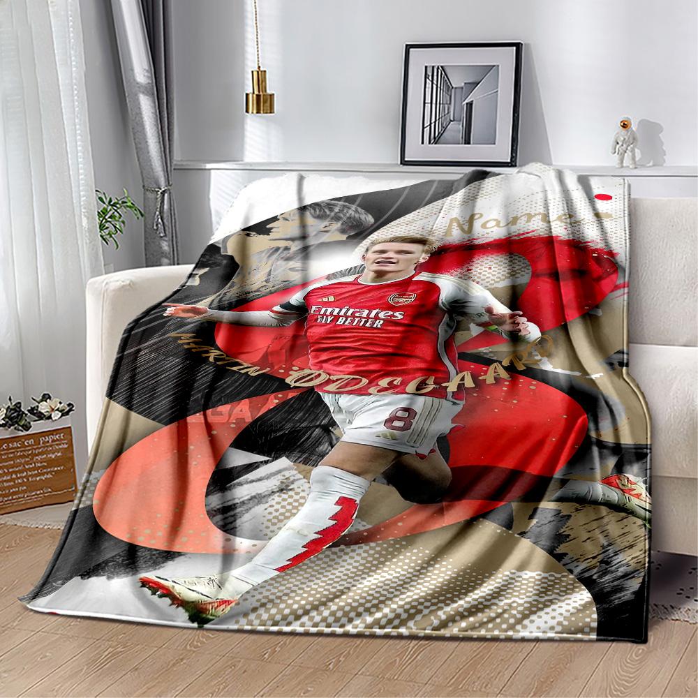 Coperta con Stemma del Football Club Arsenal Testo Personalizzabile Coperta Accogliente Personalizzata Morbida Calda Accogliente Perfetta per Ufficio Picnic Riposo Biancheria da Letto per Tutte le Occasioni