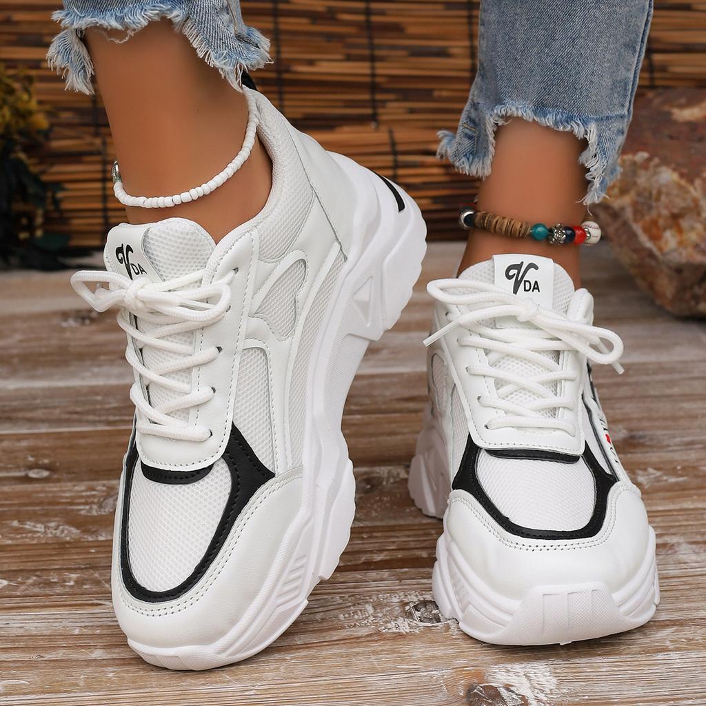 Damen Mode Plateau-Sneaker Lässige Sportliche Höhensteigernde Schuhe Atmungsaktives Mesh Rutschfeste Lauf- und Outdoor-Wanderschuhe
