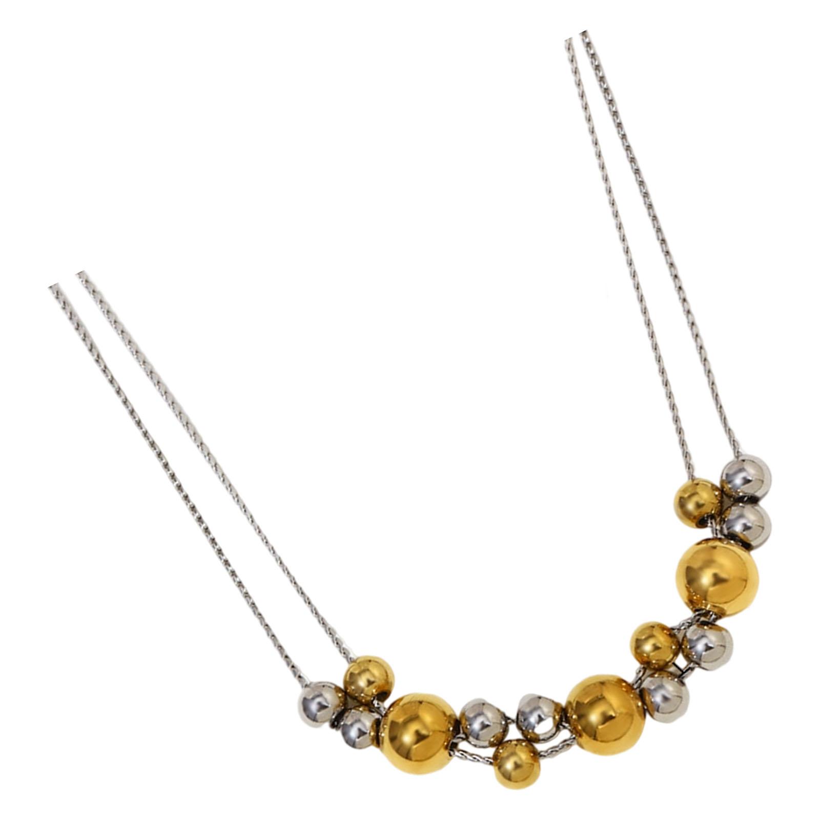 Two Tone Spherical Bead Necklace Minimalists Jewelry for Casual or Formal Outfits