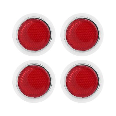 Roter Reflektor, Nagelreflektor, 4 Stück Roter Reflektor ABS Chrom-Zierleiste Runde Reflektierende Schutzvorrichtung für Motorräder