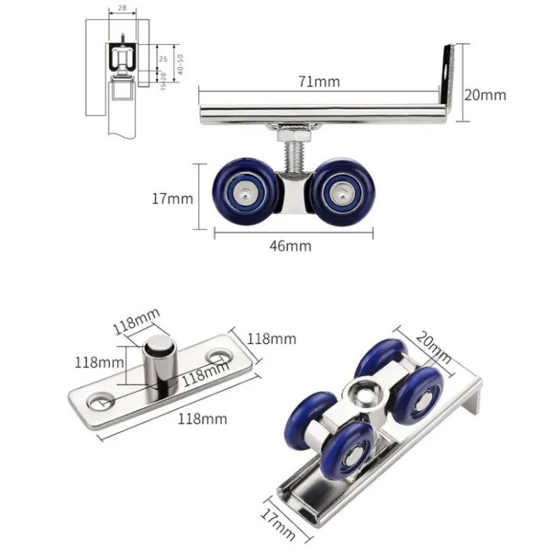 2Pcs Pocket Door Roller Hardware Slide,4 Wheel Sliding Doors Bearing Pulley Home Room Wood Door Hanging Wheels,Rail Track Pulley