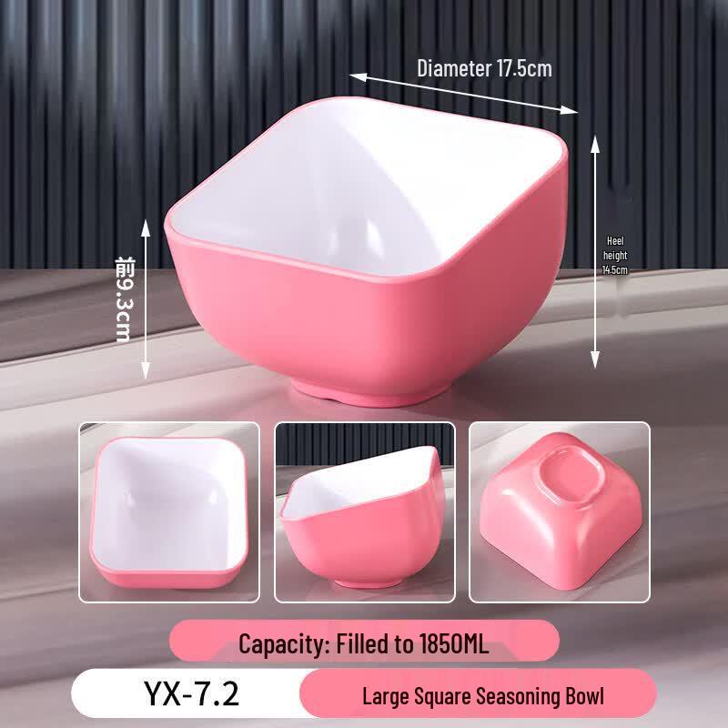 LIEI Large Square Plastic Condiment Bowls