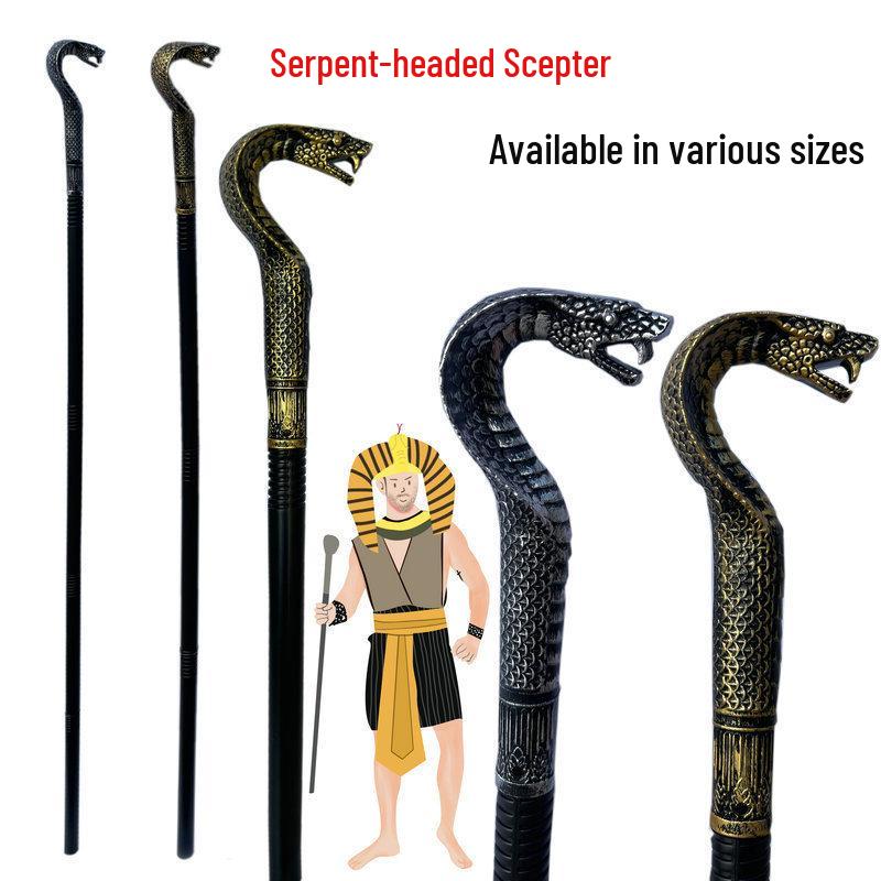 Cleopatra Pharaoh Headpiece: Snake Scepter & Hair Accessory Set for Party Performance
