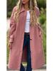 2024 Autumn/Winter Casual Long Solid Color Wool Overcoat Jacket
