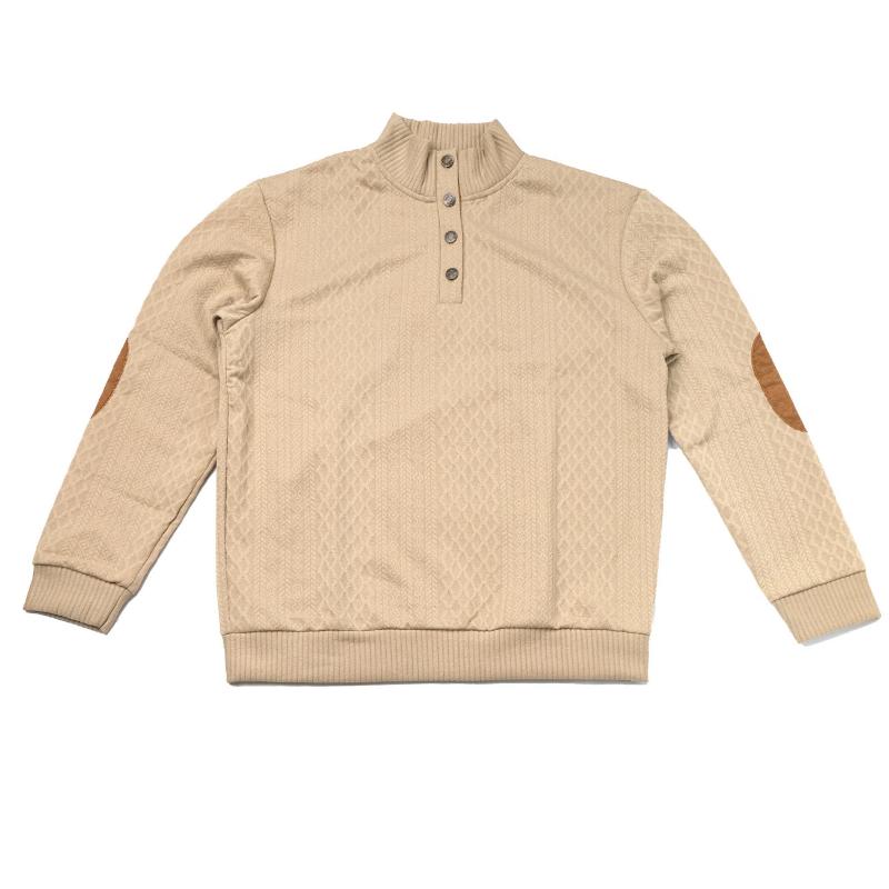 Heiß verkaufender Herrenpullover Frühling Herbst Outdoor Lässig Stehkragen Gestrickter Pullover Pullover Herren Langarm Jacquard Strickwaren Mantel