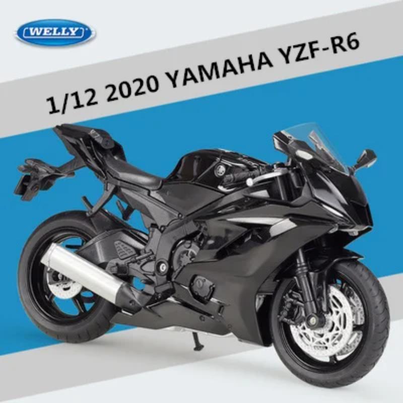 Welly 1/12 Yamaha YZF-R6 Alloy Racing Motorcycle Model Diecast Metal Street Sports Motorbike Model Collection Childrens Toy Gift