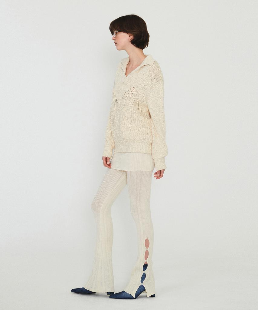 Daiaegeuneol Open Collar Overfit Knit (Ivory)