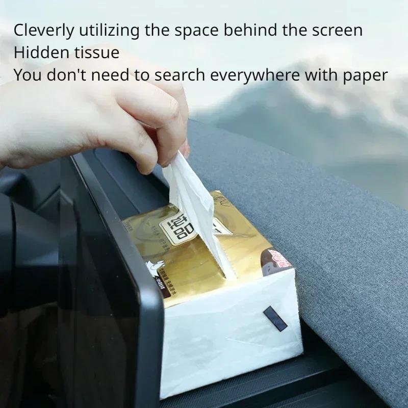 For Tesla Model 3 Highland 2025 Rear Screen Storage Box Center Console Dashboard Bracket Organizer Tissue Box Tray ECT Panel