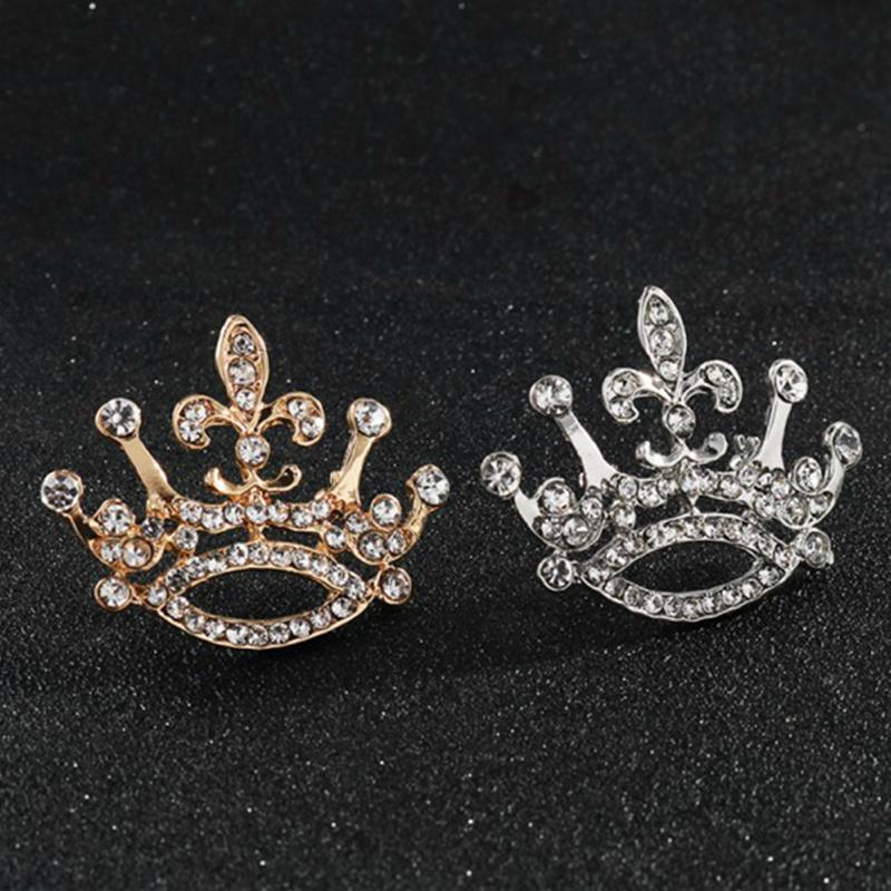 Fashion Charm Crystal Crown Brooch Retro Big Royal Brooch Rhinestones Brooch Woman Jewelry Wedding Corsage Handmade