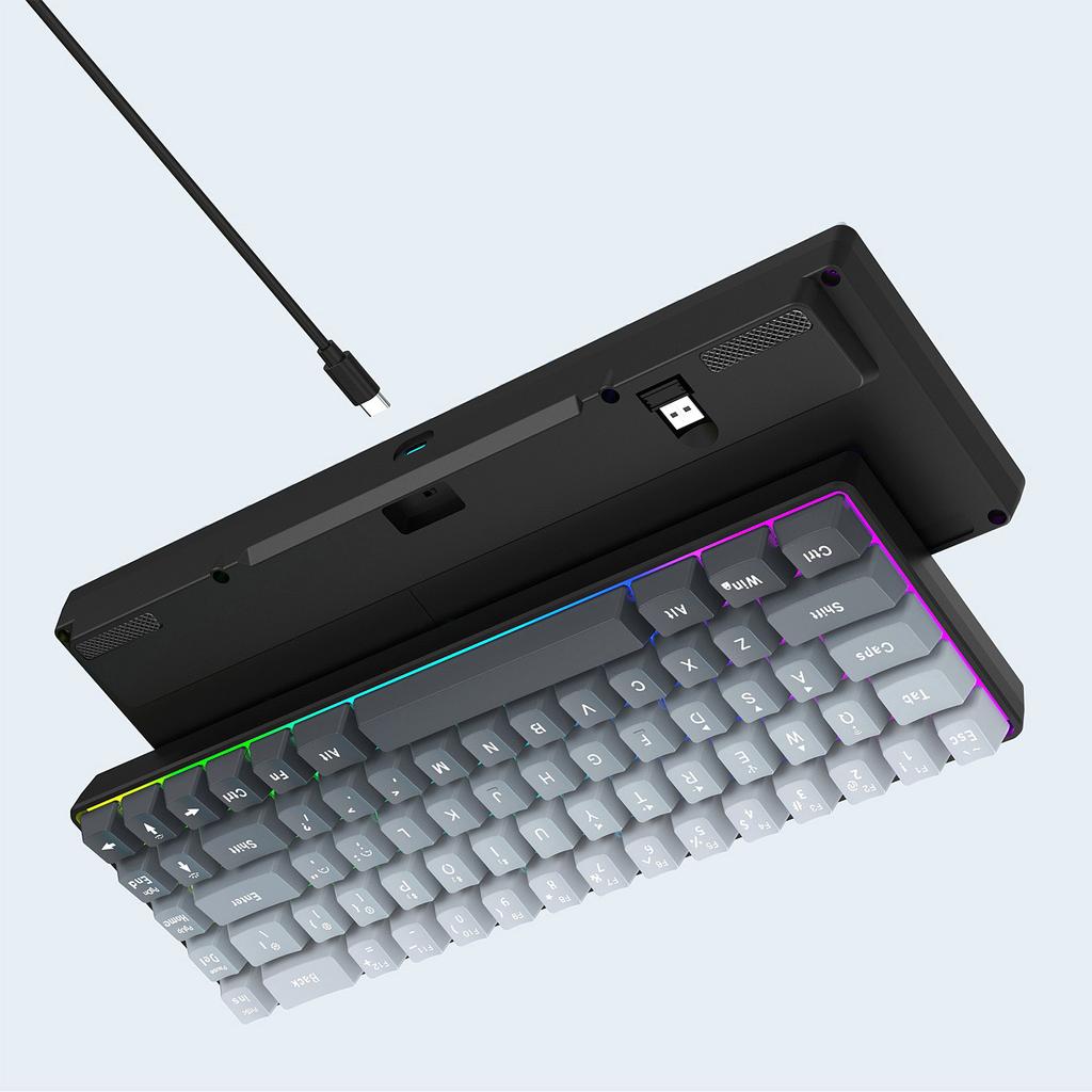 V200 68 Key RGB Gaming Keyboard with 3 Mode Connectivity Compatible for Multiple Devices