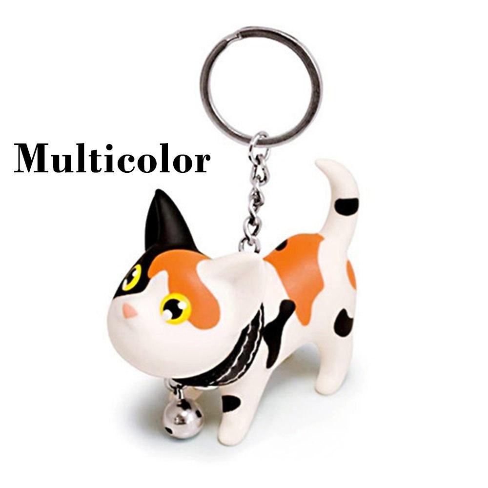 Lovely Pet Cats Key Chain with Bell Keychain Dogs Rabbits KeyRings Bag Pendant