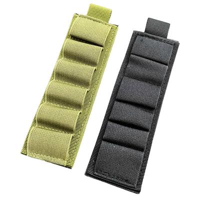 Tactical 6 Rounds Ammo Pouch 12GA Cartridge Shotgun Buttstock Shell Holder Magic Hook&Loop Rifle Bullet Cartridge Holder