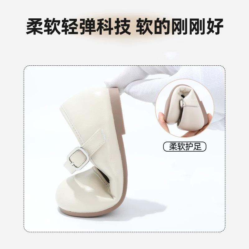 Girls' leather shoes Children's princess shoes Shallow mouth soft sole single shoes 2025 spring new girls' shoes Little girls Doudou shoes