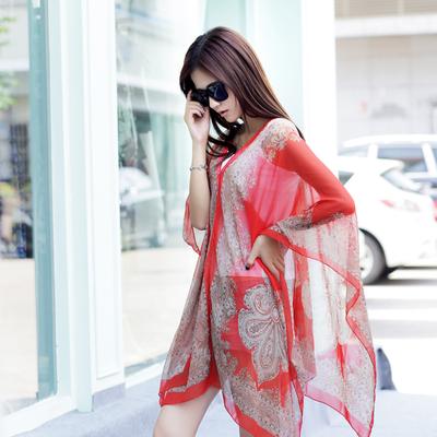 New Sunscreen Shawl Women's Summer Chiffon Variety Scarf European and American Paisley Beach Scarf Factory Wholesale