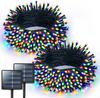 Outdoor Solar String Lights 50/100 LEDs Twinkle Lights with 8 Modes Waterproof Fairy Lights for Christmas Wedding Garden Decor