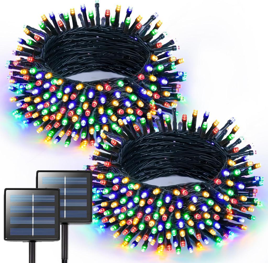 Outdoor Solar String Lights 50/100 LEDs Twinkle Lights with 8 Modes Waterproof Fairy Lights for Christmas Wedding Garden Decor