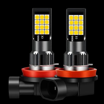 2Pcs Dual Colors H11 H8 9006 HB4 881 H27 High Quality 3030 LED Auto Fog Lamp Car Anti Fog Light Bulb Foglamps Yellow White