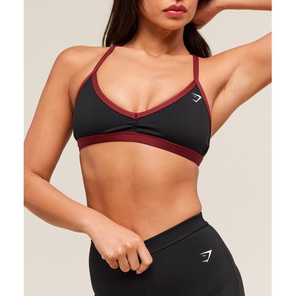 

Gymshark Минимальный спортивный бюстгальтер черный комплект красный B3a2j Rb30 XS