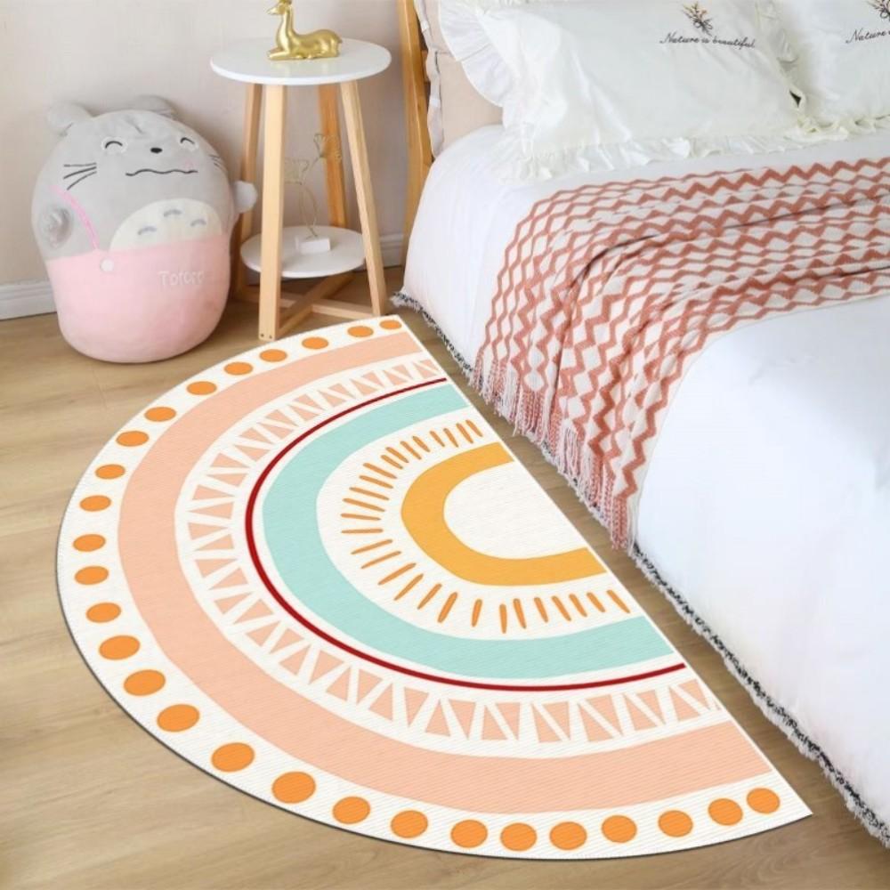 

VIKAMA Rainbow Semi-Circular Carpet Non-Slip Noise Reduction Bedroom Bedside Rugs Entryway Door Mat Home Decoration 50x80cm 20x31inch