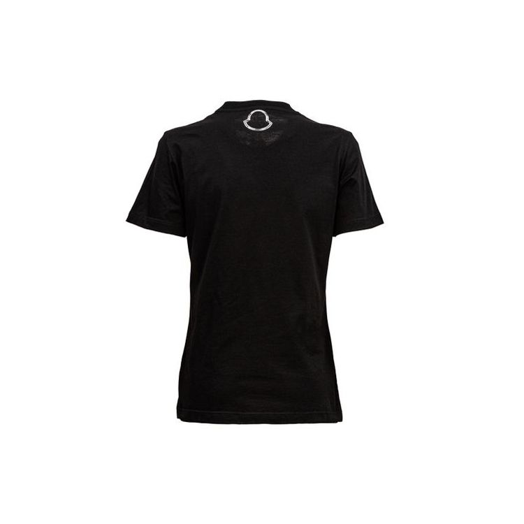 Moncler FW22 Round Neck Pullover Letter Print Short Sleeve T-Shirt Women tops Black 8C00015829ET999