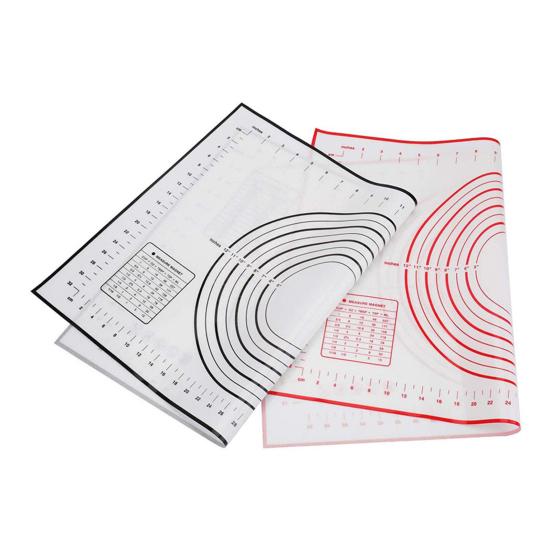 Silicone Baking Mat Non-Stick Pastry Dough Rolling Mat with Measurement Marks Heat-Resistant Cookies Fondant Making Mat Thick Baking Pad