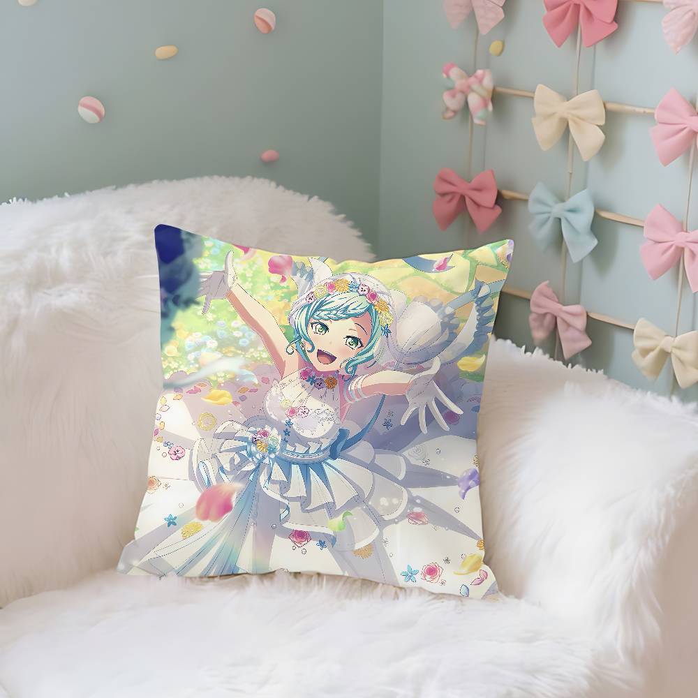 BanG Dream Anime Pillow Case Throw Pillow Cover Nordic Vintage Style Cushion Covers Home Living Room Sofa Couch Seat