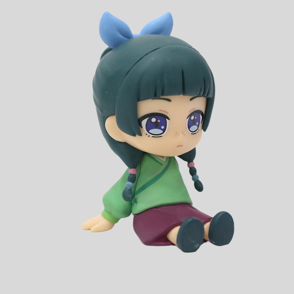2Pcs/Set The Apothecary Diaries Maomao Jinshi Mini Figure Anime Periphery Kawaii Sitting Toys Desktop Car Ornaments Fans Gift