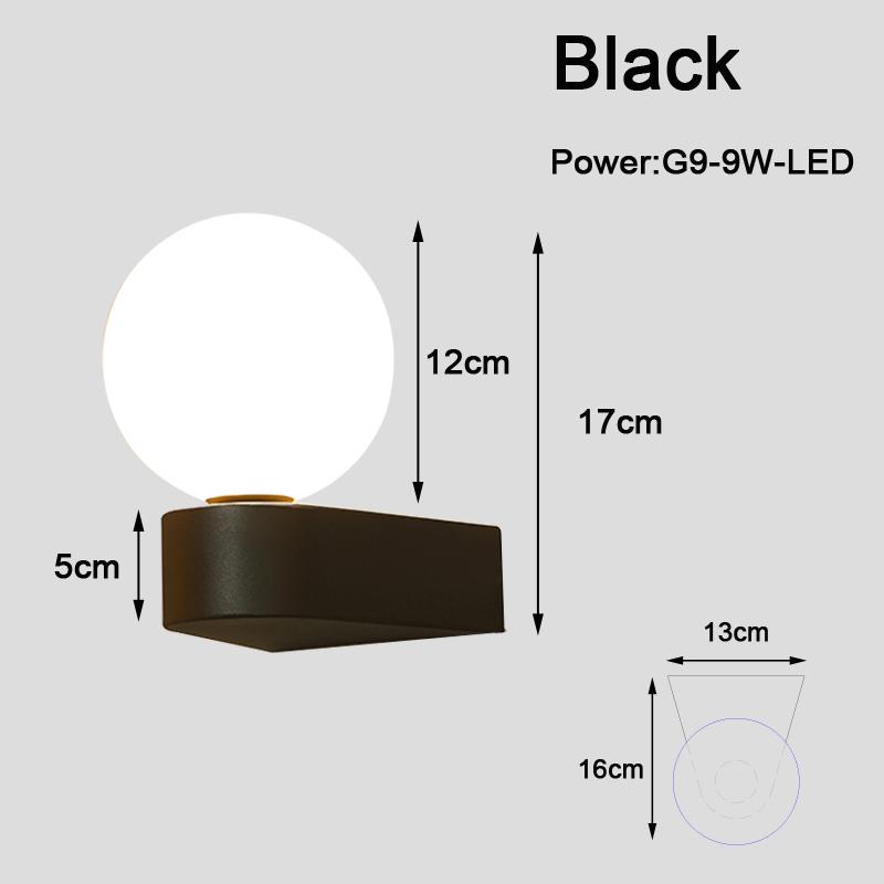Minimalist Indoor LED Wall Lamps with Glass Bulb for Bedroom Bedside Nordic 9W  LED Wall Lights Wall Sconce for Living Room Home