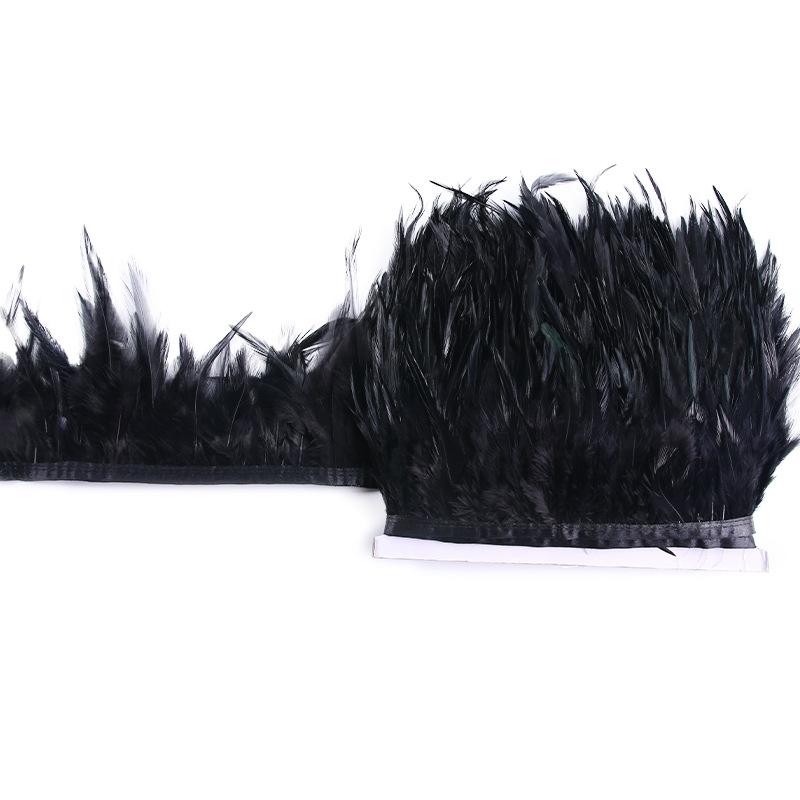 Black Tip Cloth Strip Feather Skirt Feather Cloth Strip Jewelry Handicrafts Decorative Clothing Accessories