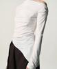 Kimjisu [Ver.2] One Shoulder Draped Jersey Top_White