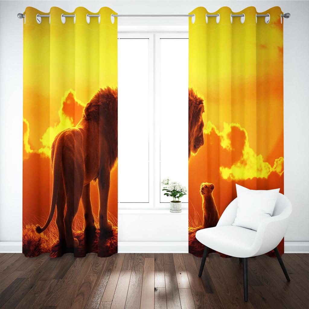 Lion King Dustproof 100% Polyester Blackout Curtains Curtains For Living Room Bedroom Drapes Home Decor