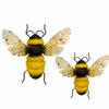 2 Pieces Honeybee Wall Decor 3D Bee Handcrafted for Patio, Fence