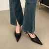 Internet celebrities leopard print pointed head high heel muller shoes fashion bag head half slippers women's shoes wear 2025 spring and autumn new
