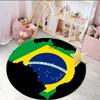 1PC round rug Brazil Artwork Printed Round Area Rug ,Rug For Home Office, Round Chair Rug, Decorative Carpet Fan gifts Christmas gift