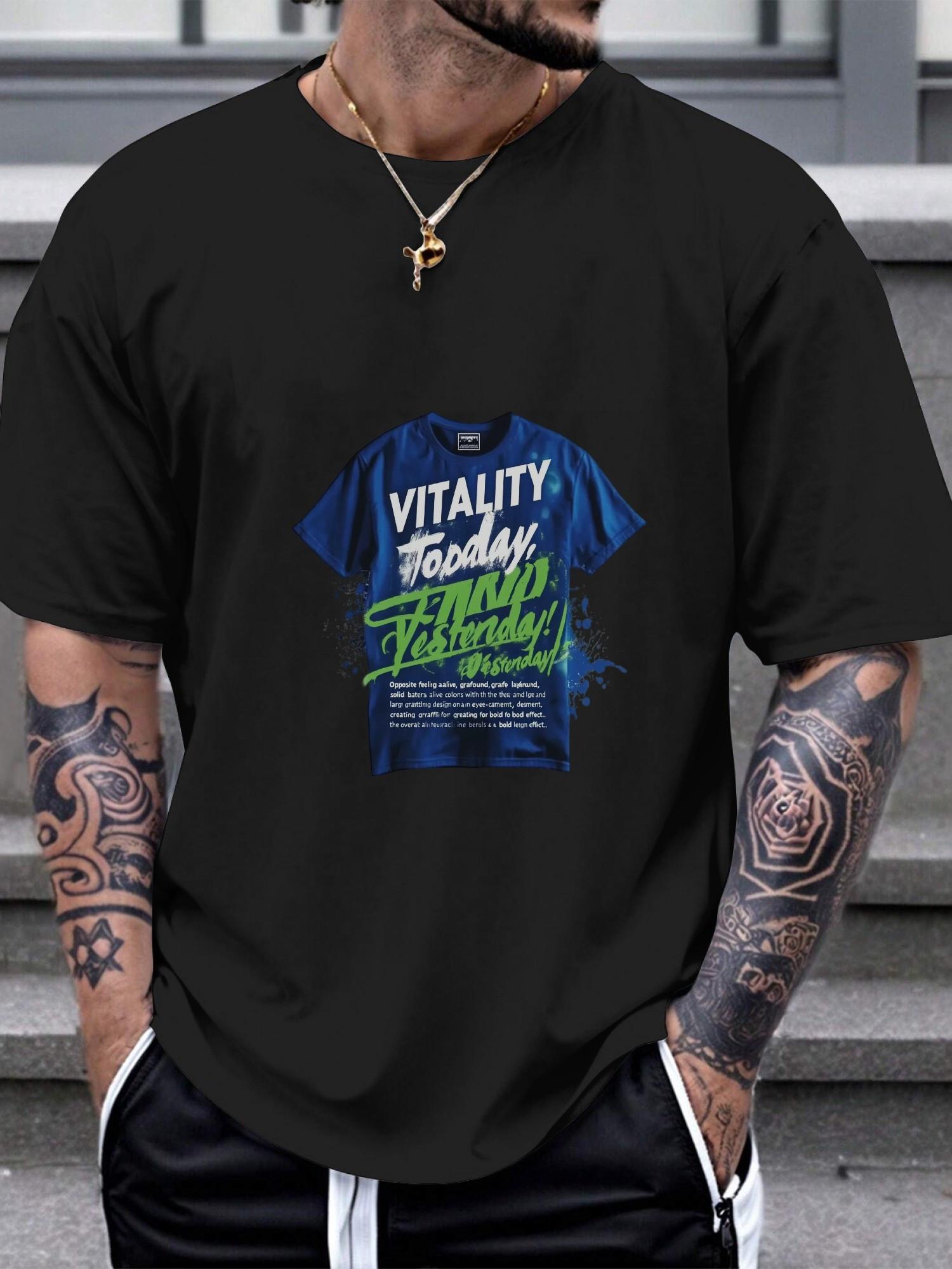 1 шт. VITALITY яркая футболка с граффити S