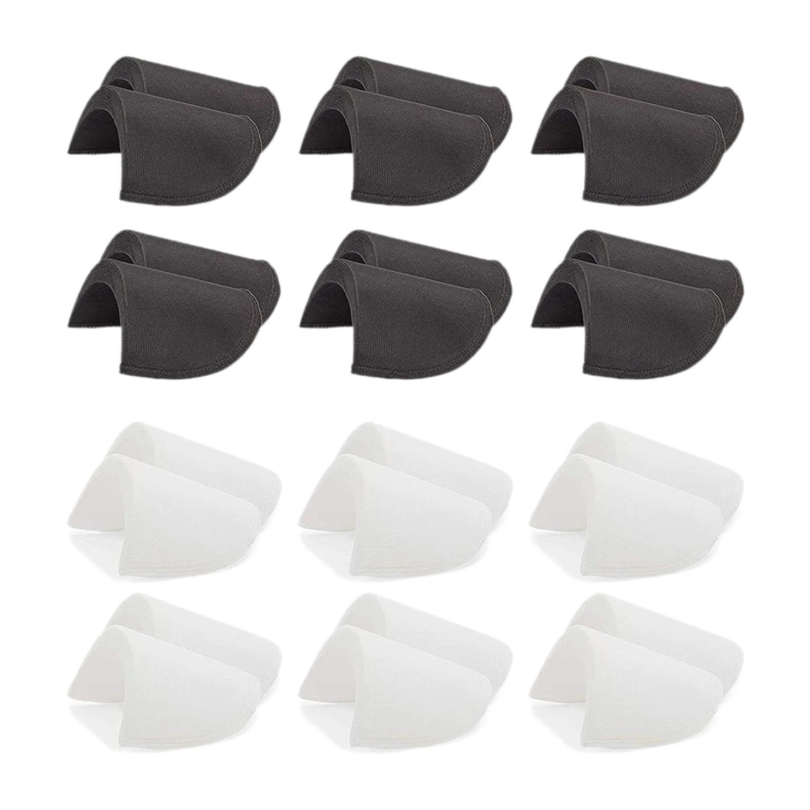 

24Pcs Shoulder Pads, Detachable Sewing Shoulder Pads, Soft Covered Set Shoulder Enhancer черный белый