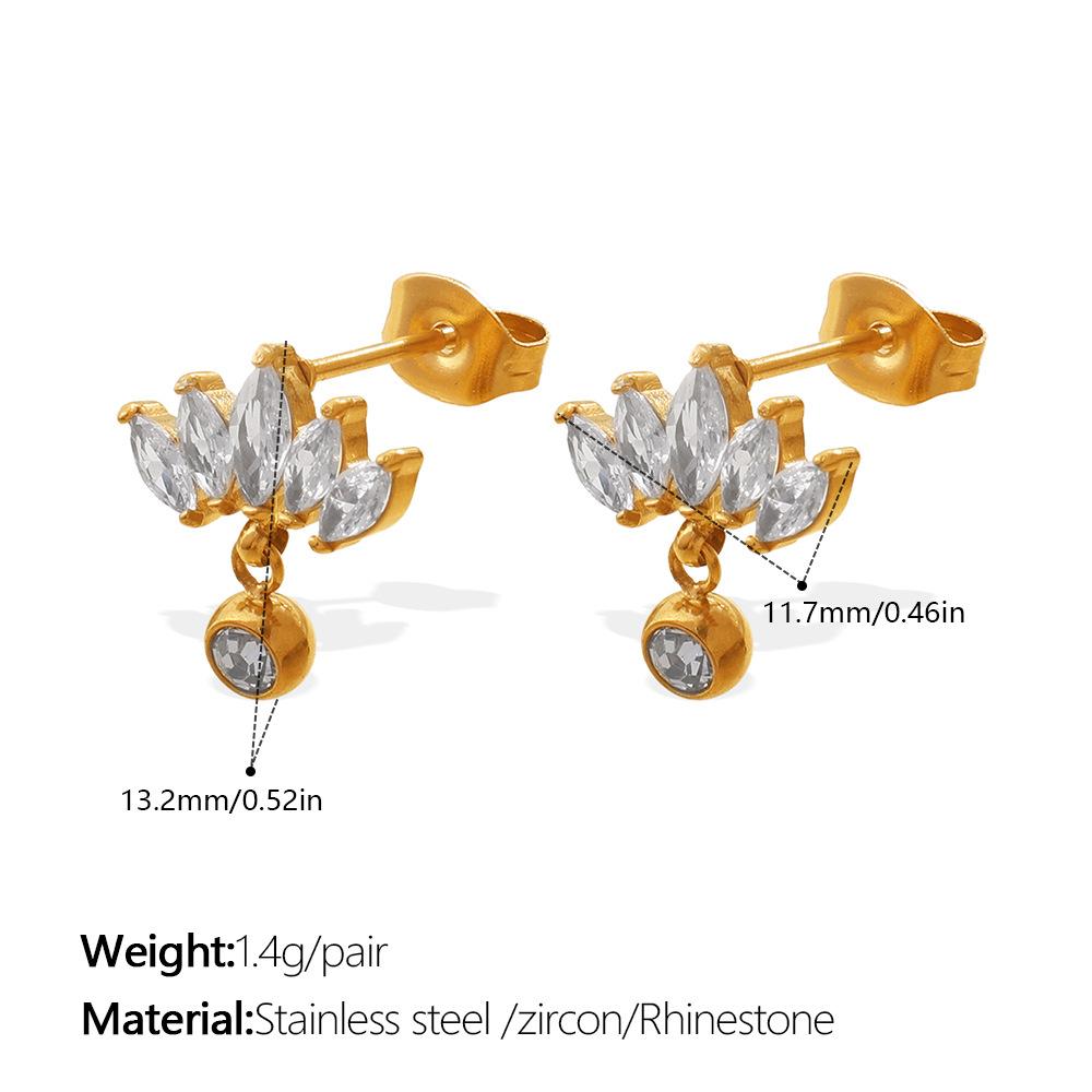 

European and American New Fashion High-end Design Inlaid Zircon Pendant Earrings, Japanese and Korean Temperament Chain Fringed Earrings 2026