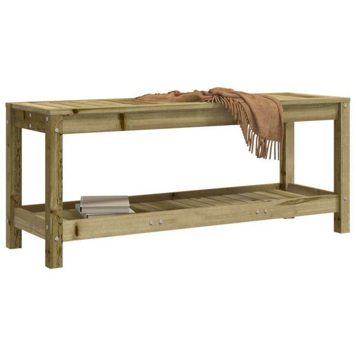 Banc de jardin - VIDAXL - 108x35x45 cm - Bois de pin imprégné - 2 personnes - Extérieur